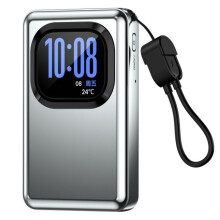 Teléfono Calendario Cronómetro Cámara Power Bank Cargador Multifuncional Pantalla Táctil Tipo-C Multilingüe Gris