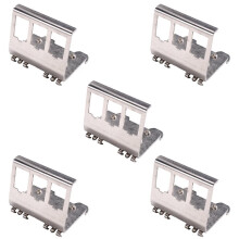 5 Unidades de Adaptador de Módulo RJ45 para Placa de Montaje en Riel DIN de 3 Puertos para Caja de Distribución Eléctrica
