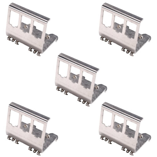 5PCs 3-Port for  Frame Holder for DIN Rail Mounting Plate Electrical Distribution Box RJ45 Module Adapter