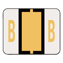 Smead 67072 A-Z Color-Coded Bar-Style End Tab Labels Letter B Light Orange 500/Roll
