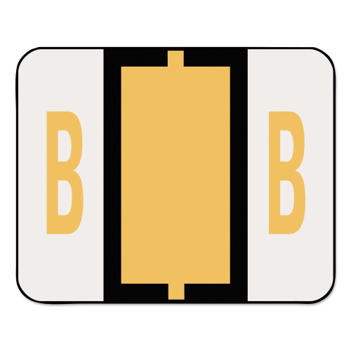 Smead 67072 A-Z Color-Coded Bar-Style End Tab Labels Letter B Light Orange 500/Roll