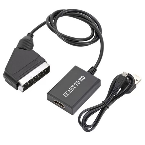 Conversor  para SCART com Cabo de Carregamento USB Conecte e Use Adaptador de Vídeo e Áudio  para SCART