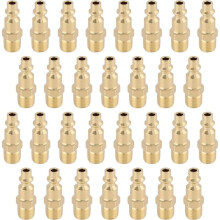 Brass 1/4 Inch NPT Male Industrial Air Hose Quick Connect Adapter,Air Coupler and Plug Kit,30pcs (Male NPT)