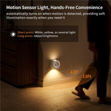 4PCS Rechargeable Motion Sensor Night Light Dimmable LED with 4 Modes & 3 Color Temperatures for Hallway Bedroom Stairs