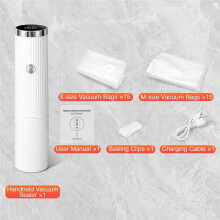 Compact Vacuum Sealer for Food - Handheld Automatic Sealer with 30 Reusable Bags for Travel & Storage