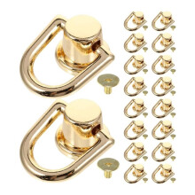 32pcs Light Gold D Rings for Purse Making Hardware Supplies, 360 Rotatable Buckles for Handmade Bag Straps