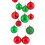 Christmas Tree Baubles Set, Red & Green, Various Finishes 6