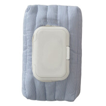 Gestreepte Stof Natdoek Covers Herbruikbare Tissue Pouch Houder voor Thuis & Reizen Blauw