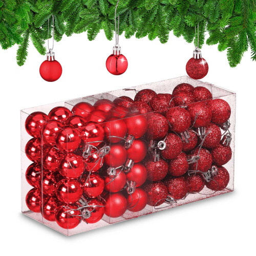 Christbaumkugeln-Set, 96 Stück, Kunststoffornamente 1