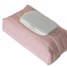 Gestreepte Stof Vochtige Doekhoezen Herbruikbare Tissue Zakhouders voor Thuis en Reizen Roze