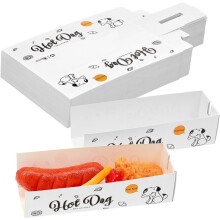 1set/100pcs Disposable Food Containers, Cardboard Plates, Hot Dog Boxes, Wrapping Paper-Ideal for Parties, Catering