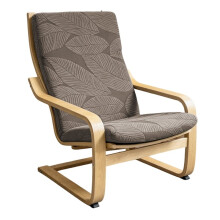 Jacquard Chair Cover Lounge Poang Chair Pad Slipcover Anti-Slip House Furniture Protector Decor for Living Room Gray