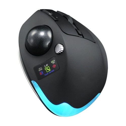 Wireless Trackball Mouse Tri-Mode 8 Programmable Buttons Multifunctional RGB Ergonomic Mice with Display Screen