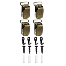 4 Pack Heavy Duty Hangers Clamps/Clips, Non-Slip Wall Clips for Hanging Rugs, Blankets Damage-Free Bronze