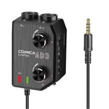 COMICA Mélangeur Audio Préampli LINKFLEX AD3 avec Alimentation Fantôme, Interface Audio pour Guitare et Microphone pour Caméra