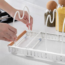 Deckel-Organizer im Schrank, Erweiterbares Verstellbares Regal, Töpfe-Pfannen-Organizer für Küche, Vorratskammer, Garage, Wäsche, Zuhause B