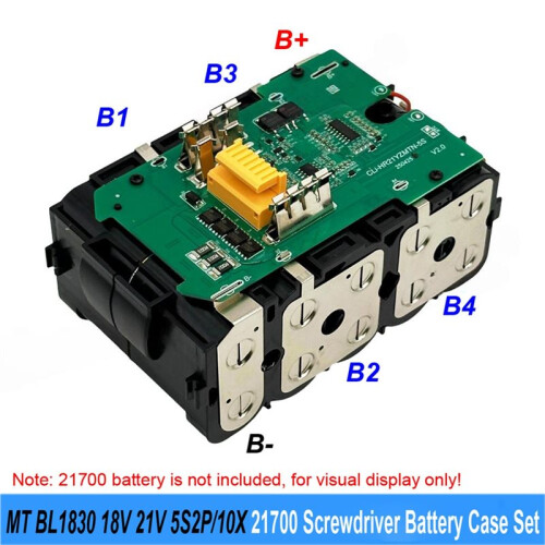 10Core 21700 Battery Storage Box Case with BMS PCB Board Communication for  18V/21V BL1830/BL1840/BL1860/BL1890 2