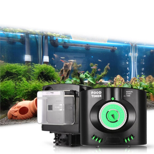 Automatic Aquarium Fish Feeder Timer - Wall Mounted, Battery Operated, Ideal for Home Use