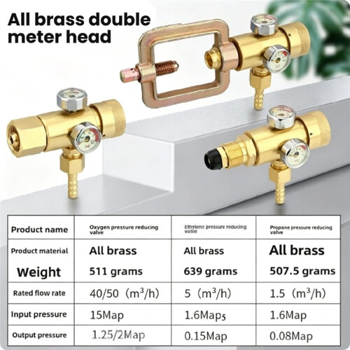 Oxygen Meter Pressure Reducer Brass Pressure Reducing Valve Propane Acetylene Meter -Saving Meter Propane 1