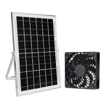 15W Solpanel Avgasfläkt med Ställning, Hög Hastighetsfläkt för Fjäderfähus Växthus Avgasfläkt