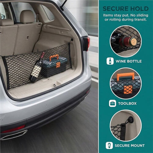 Elastic Double-Layer Car Trunk Storage Net Storage Net High-Elasticity Cargo Organizer Net Car Accessories 2