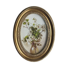 Marco de Foto Ovalado Retro para Mesa Decoración de Sala de Estar Sofá Dormitorio Marco de Imagen Decoración de Pared Adorno L