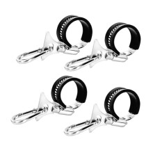 4 Pack Flagpole Clamp and Clip Kit to Hold Flag with Carabiner and Silicone Anti-Slip Strip,Metal Hose Clamp Rings