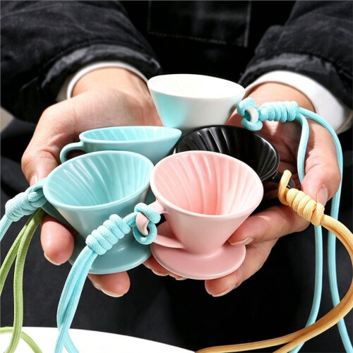 V Sharped Havmore Coffee Brewing Pour over Coffee Dripper Shaped Brewer Dripper Ceramic Coffee Filter Cup Black 1