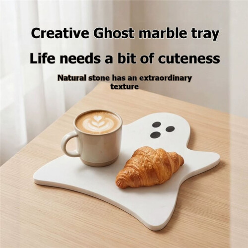 Halloween  Marble Coasters for Drinks, Perfect for Party Decor White 2