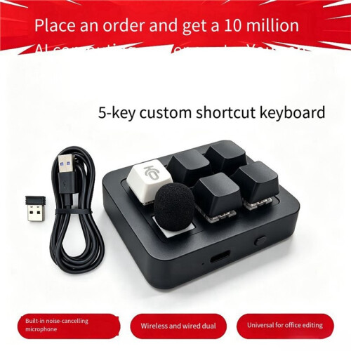 Agent AI 5 Keys 1  AI Keyboard Voice Input Keyboard with Wireless Microphone for Custom Keyboard Gaming Custom 2