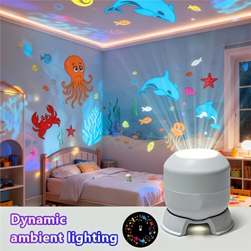 LED Starrys Ocean Projector Light 360 Rotating Dynamic Projection Night Light USB Plug-in Ambient Lamp Decor Lighting 1