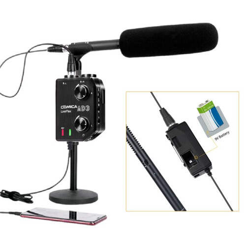 COMICA LINKFLEX AD3 Microphone Audio Mixer Preamp with Phantom Power, Guitar Audio Interface Microphone for Camera 2