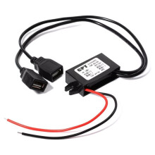 Przetwornica z - 12V na 5V 3A 15W Zasilania Samochodowego, z Adapterem Micro-USB dla USB, z Automatyczną Ochroną