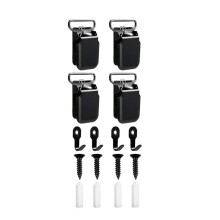 4 Pack Heavy Duty Hangers Clamps/Clips, Non-Slip Wall Clips for Hanging Rugs, Blankets Damage-Free Black