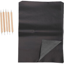 200 Vellen Zwart Koolpapier met 5 Stylus Gereedschap, Koolpapier Vellen voor Traceren op Hout Canvas DIY Houtbewerking B