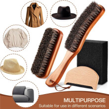 4 Pcs Horsehair Hat Brush Kit with Cleaning Sponge Cowboy Clean Hat Wood Fedora Hat Cleaning Set Baseball Cap Lint