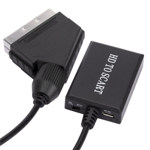 Conversor  para SCART com Cabo de Carregamento USB Conecte e Use Adaptador de Vídeo e Áudio  para SCART 2