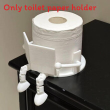 (White) Funny Figure Reading Toilet Paper Holder Creative Decorative Roll Paper Stand Bathroom For