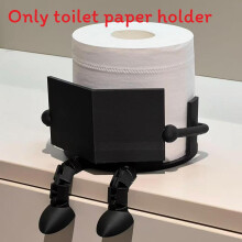 (Black) Funny Figure Reading Toilet Paper Holder Creative Decorative Roll Paper Stand Bathroom For