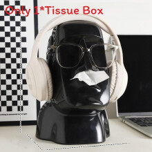 (Black)Steinstatue Taschentuchbox mit geometrischen Akzenten für stilvolle Wohnzimmereinstellungen Badezimmer