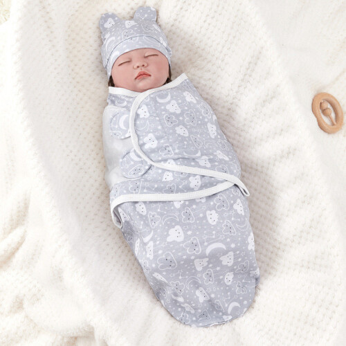 (White)Cobertor de dormir para bebê com estampa de algodão para S e criança de 0 a 3 meses 2