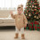 (Green ,80cm)Pezzo unico manica lunga bambino con materiale spesso e cappuccio Natale per 4