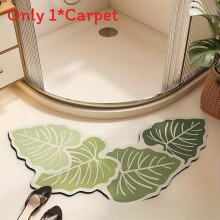 (Light Green,50x120cm)Elegant Plant Theme Bath Mat With Quickdry Polyester Silicone Antislip Bottom For Area Shower
