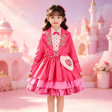 (Blue With Gloves,150cm)Robe rouge Descendants Chloé Uliana enfant fille tissu confortable polyester