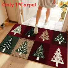 (Style7,50x80cm)Christmas Scene Cashmere Floor Mat Carpet For Party Decoration Fashion Gift