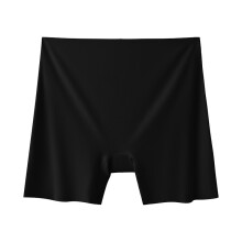 (Black, M) Ice Womens Thin Silk Safety Underwear With No Curling And Supportive Fit