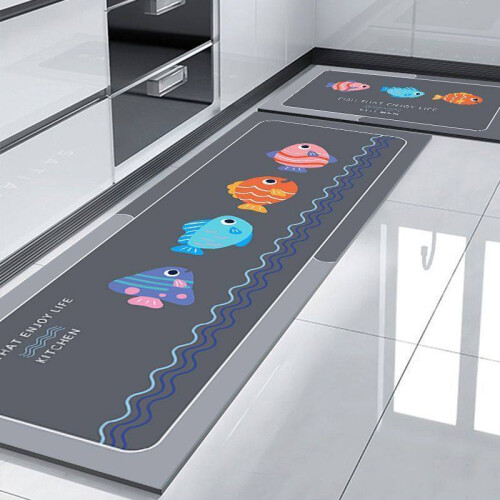 (StyleF,40x60cm)Creative Animal Illustration Silicone Diatom Mud Mat For Kitchen Entryway Nonslip 1