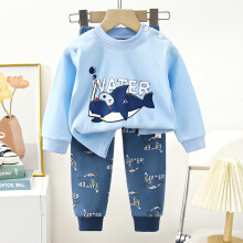 (Blue, 90cm) Cotton Sleep Kids Suit With Warmth And Soft Texture For Indoor Use Fashion