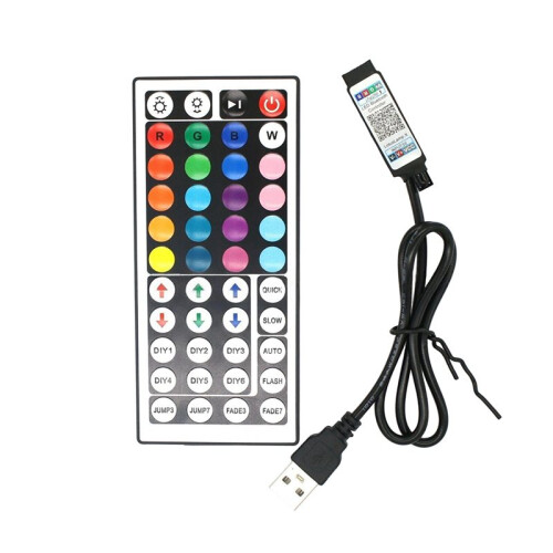 44 Keys IR Remote Control 4Pin RGB Double Output  USB  APP Controller for 5V 5050 RGB LED Light Dimmer