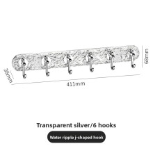 (6 Hook)J Shaped Adhesive Hooks For Bathrooitchen And Office Storage No Drilling Required